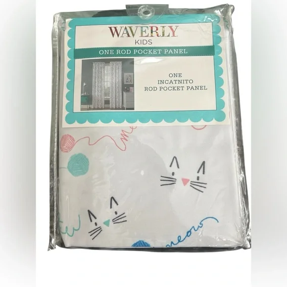 NWT Set of 2 Waverly Kids Whimsical Cat Print Panel - Picture 1 of 2